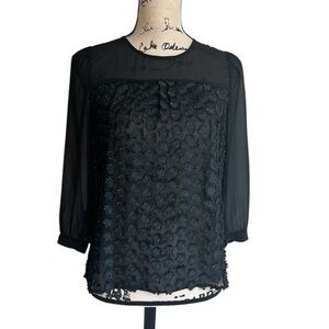 Madewell Sheer Black Blouse Size XS